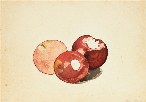 Three Red Apples: A Double - Sided Work by Charles Demuth, circa 1929