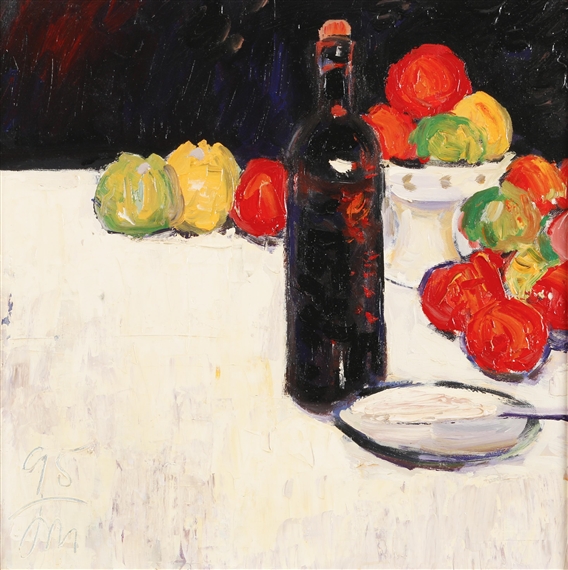 Stillleben mit Flasche by Tomasz Metlewicz, 1995