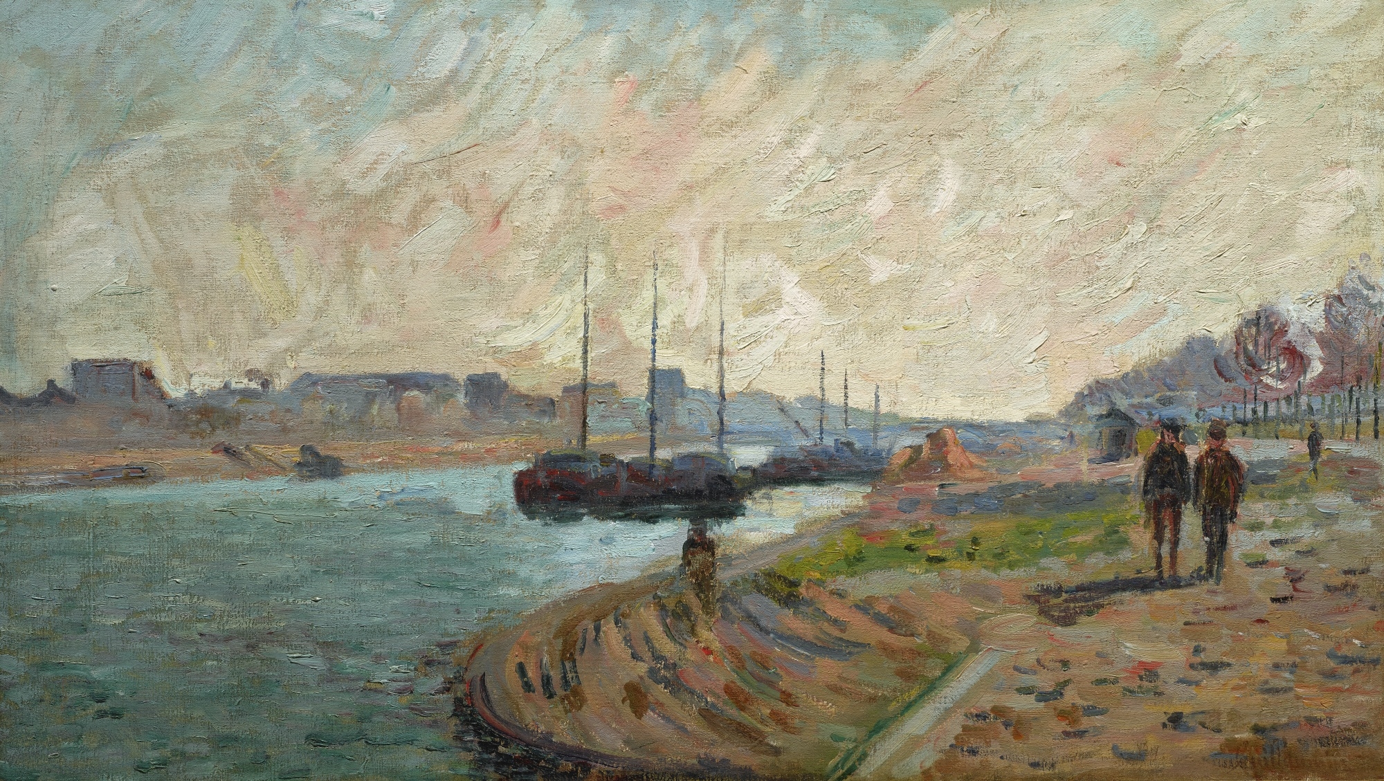 Artwork by Armand Guillaumin, Berges De La Seine A Paris, Made of Oil on canvas