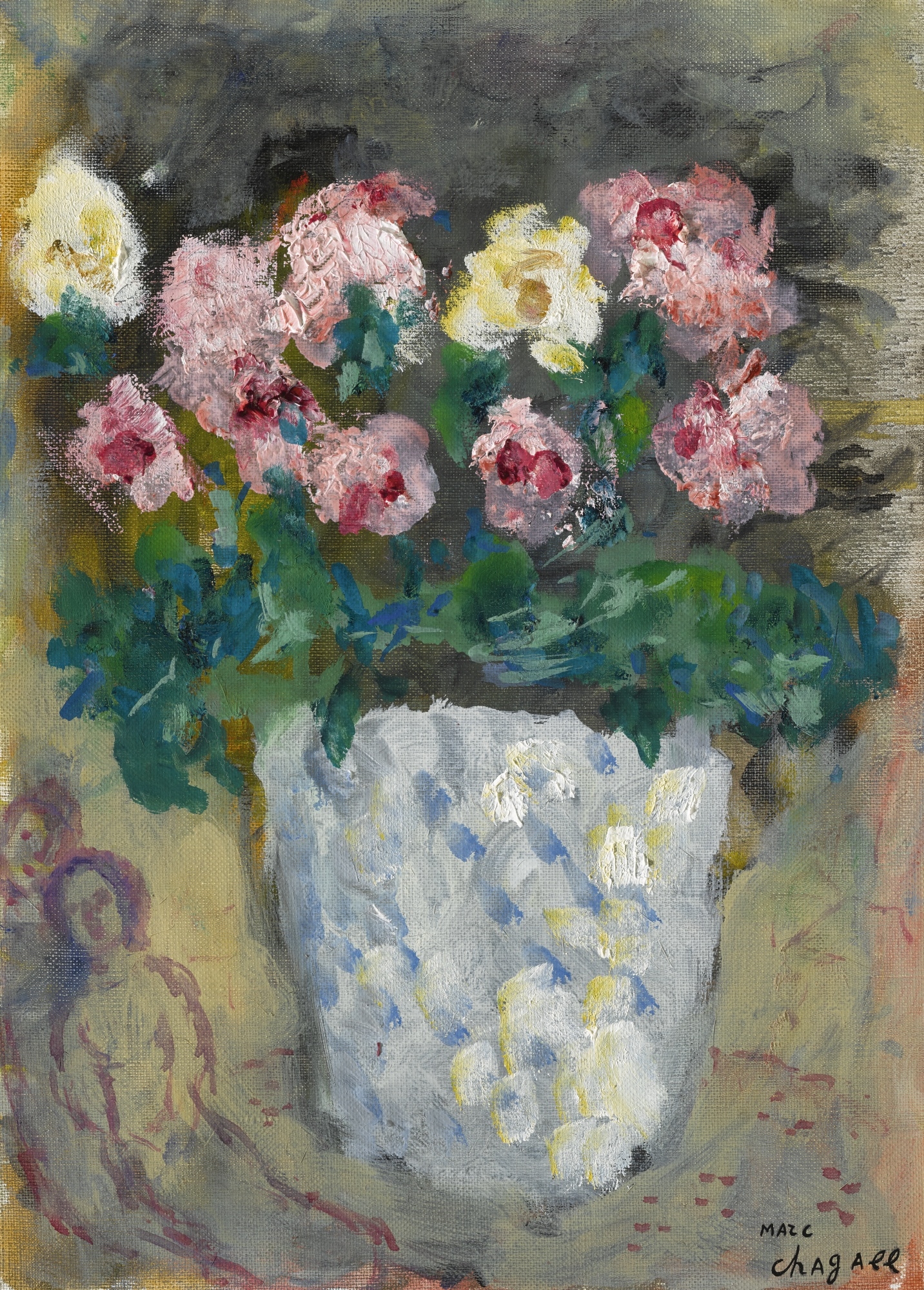 Marc Chagall | Pot Aux Fleurs, Roses (Circa 1975) | MutualArt