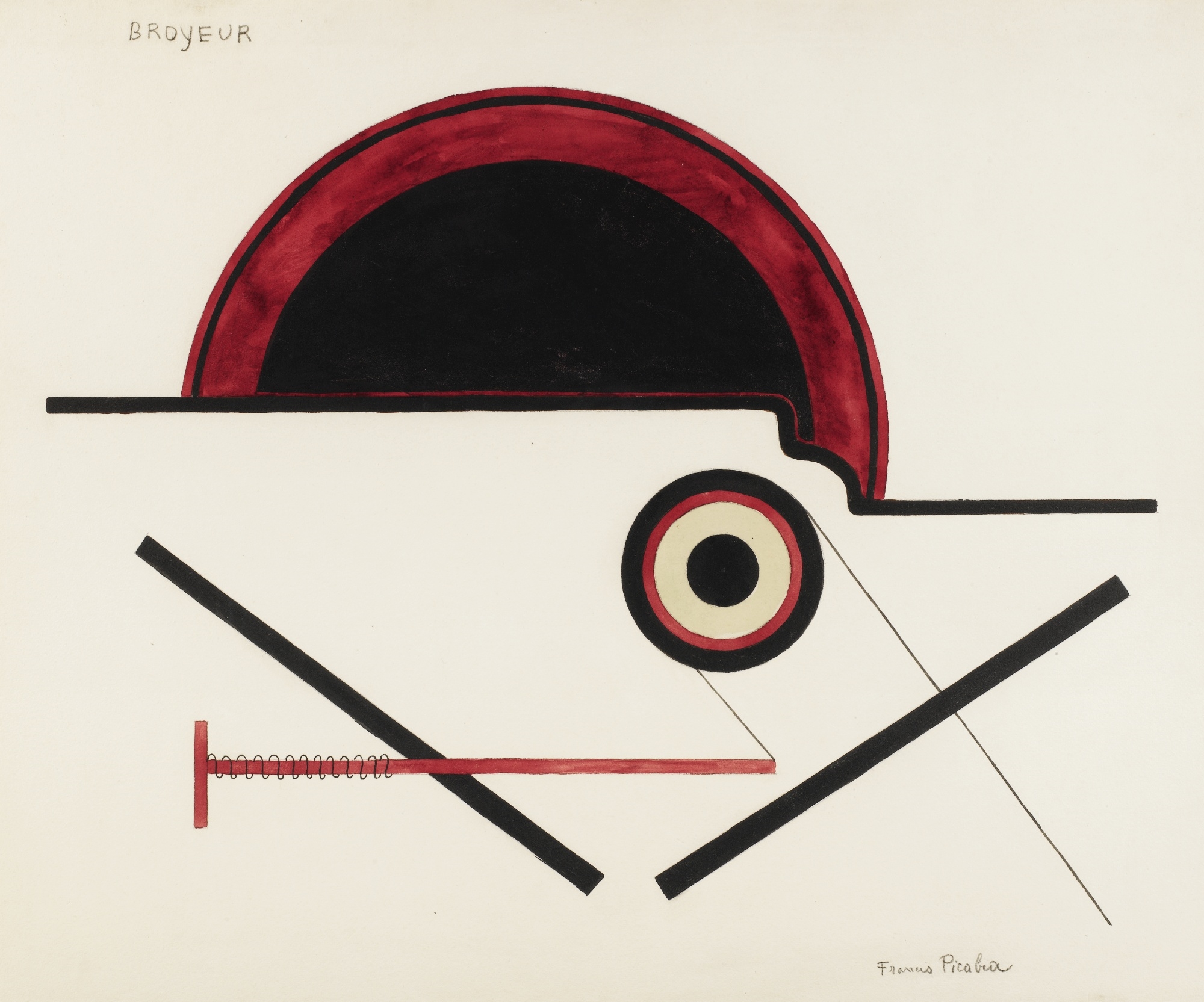 Artwork by Francis Picabia, Broyeur, Made of Watercolor, brush and ink and pencil on paper