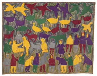 Untitled (Composition with People, Animals and Birds) - Mary Kuutsiq