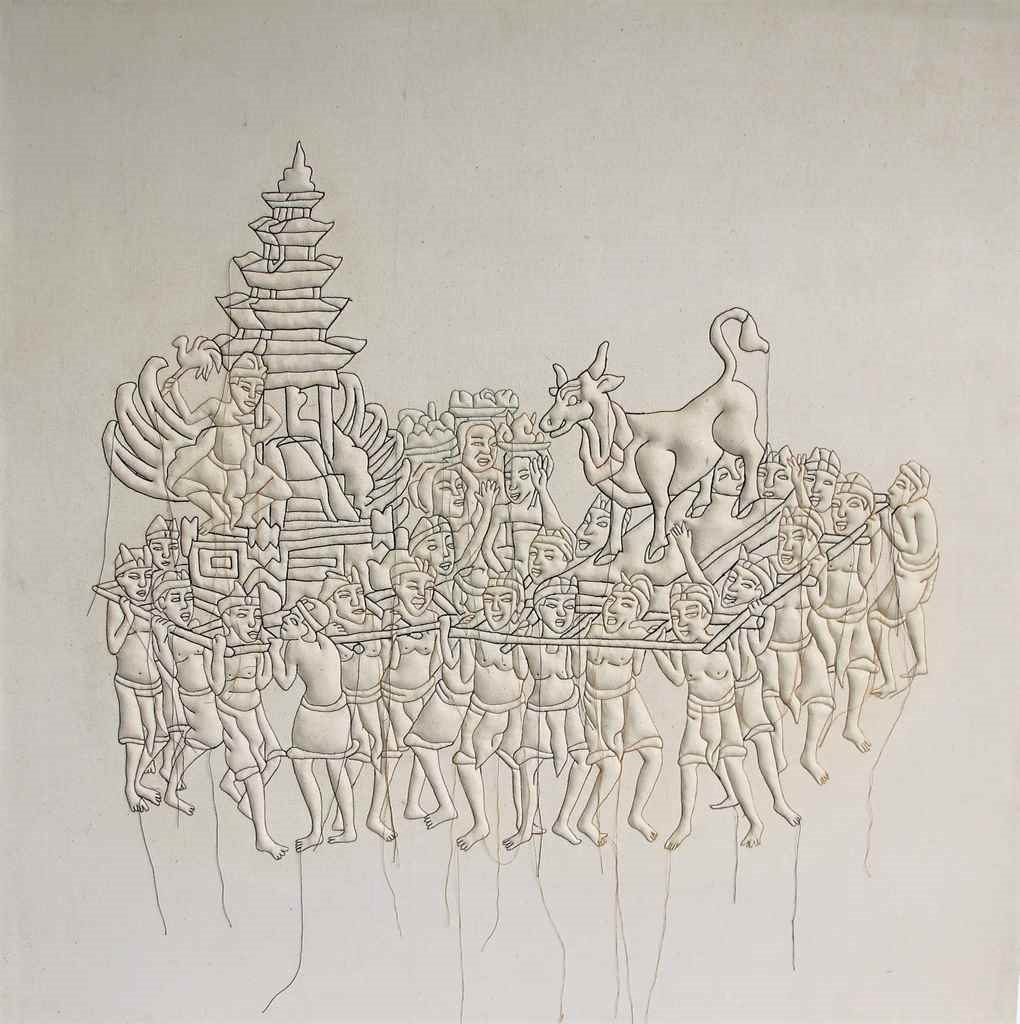 Artwork by Made Wiguna Valasara, KONSTRUKSI SEMESTA #2, Made of stuffed canvas