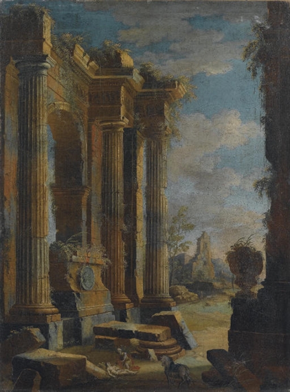 Capriccio di rovine con il Buon Samaritano by Gennaro Greco