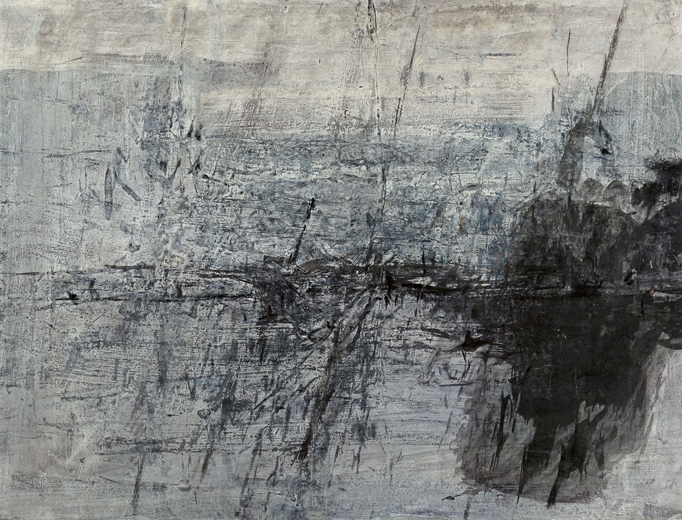 Artwork by Karl Fred Dahmen, Untitled, Made of tempera and oil on heavy paper