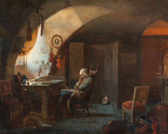 Antonio Stradivari in seinem Atelier by Viktor Alexejewitsch Bobrof, 1870