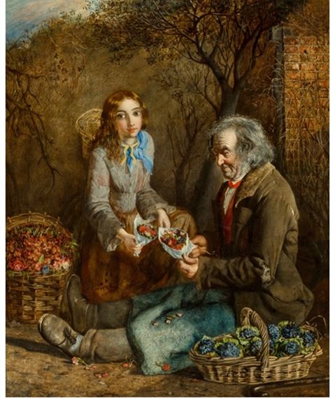 The flower seller and his daughter by John Anster Fitzgerald