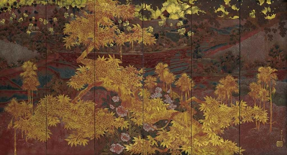 VIEW OF A NORTH VIETNAMESE LANDSCAPE by Pham Hau, circa 1938