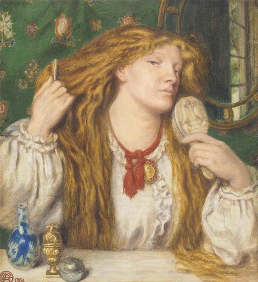 A woman combing her hair; Fanny Cornforth by Dante Gabriel Rossetti, 1864