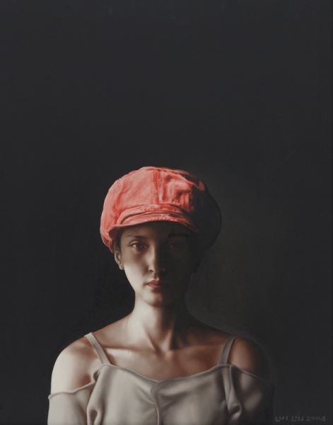 Artwork by Lui Liu, Untitled (Girl in red cap), Made of oil on canvas
