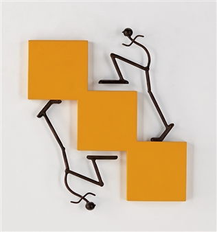 Three Squares Yellow Var. II (Ascending Left) - Ed Benavente