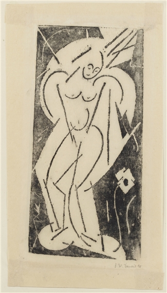 Frau im Garten II ("Verzückung") by Franz Wilhelm Seiwert, 1919