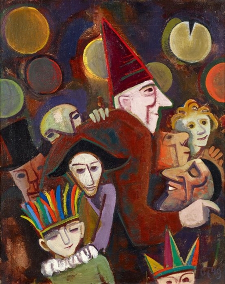 Maskenfest by Karl Hofer, 1949
