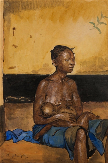 Femme allaitant son enfant by Jean Bouchaud