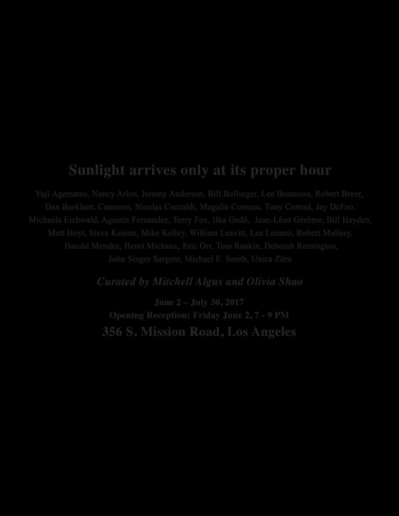 Sunlight arrives only at its proper hour - 356 Mission