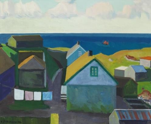 Mykines Village, the Faroe Islands by Sámal Elias Frederik Joensen-Mikines, 1952
