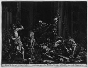 Schatzgräber vom Tod überrascht - Johann Jakob Ridinger