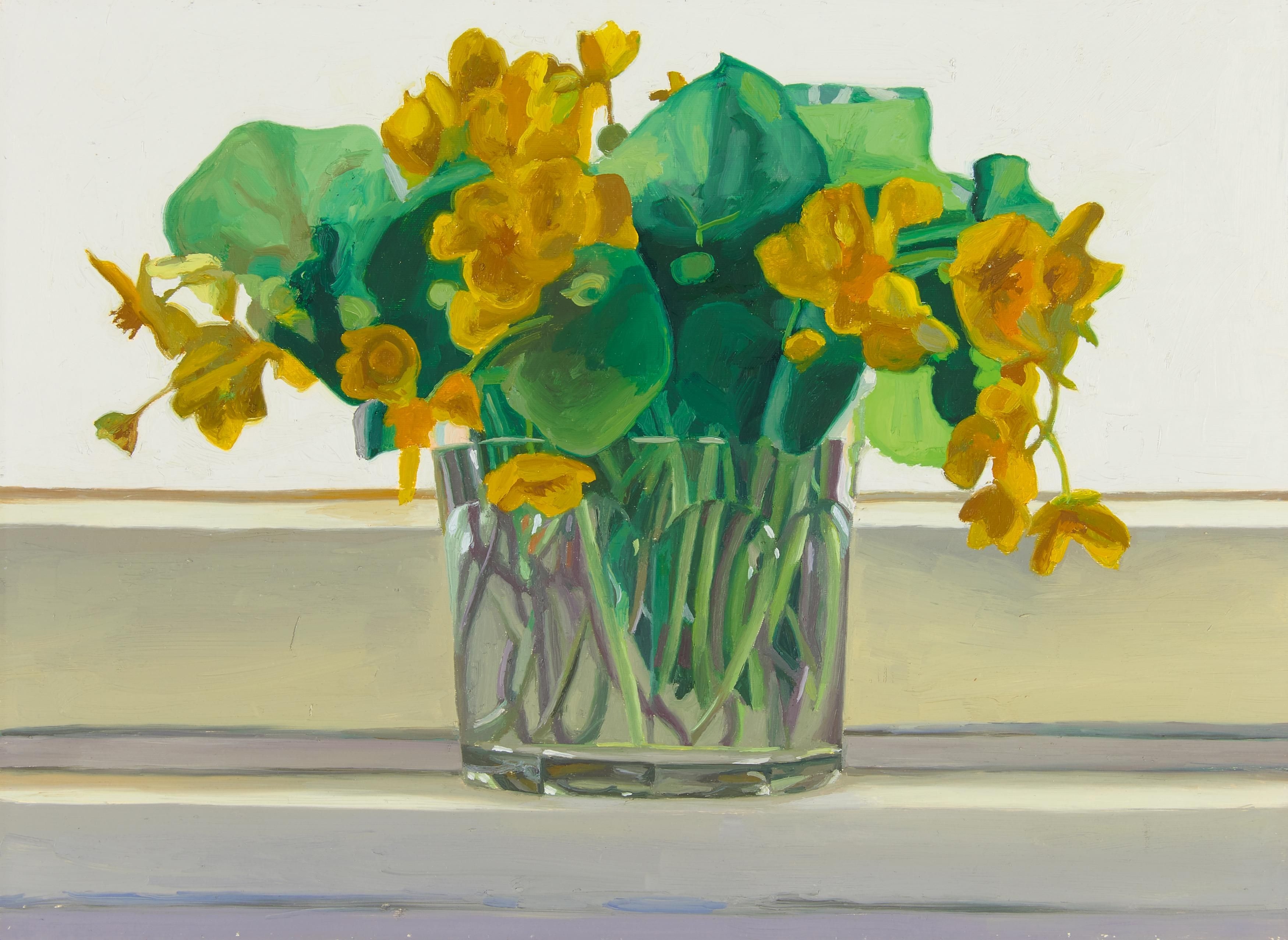 Artwork by Peter Dreher, SUMPFDOTTERBLUMEN, Made of Oil on card