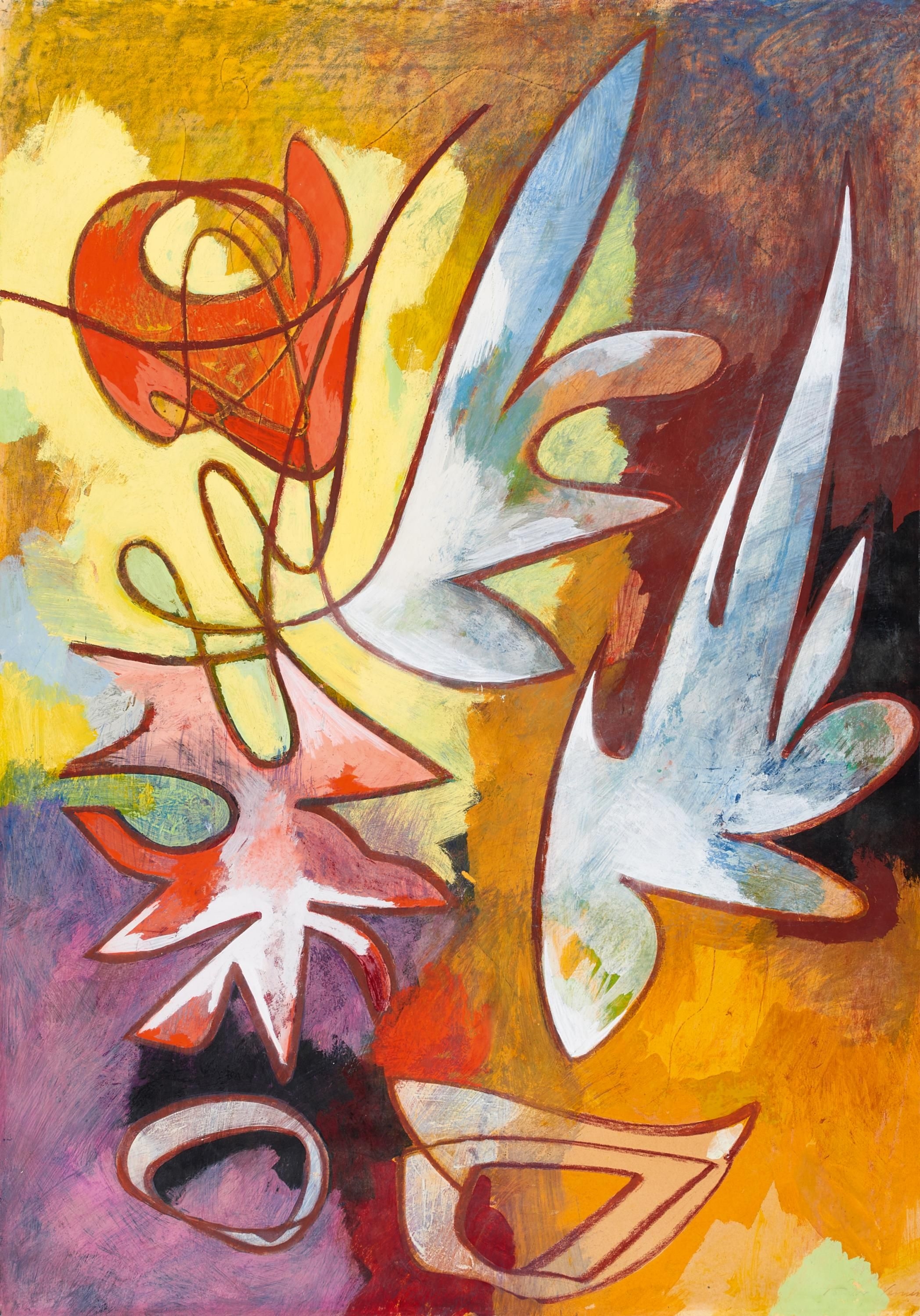 Artwork by Theodor Werner, Untitled, Made of Gouache on thin cardboard