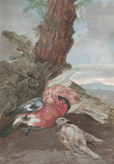 2 works, Zwei Stillleben mit Federwild by German School, 18th Century, 1763