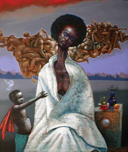 RED CLOUDS ON MY LAND by Segun Aiyesan, 2016