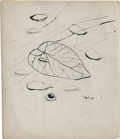 (Blatt und Augen) by Toyen, 1932