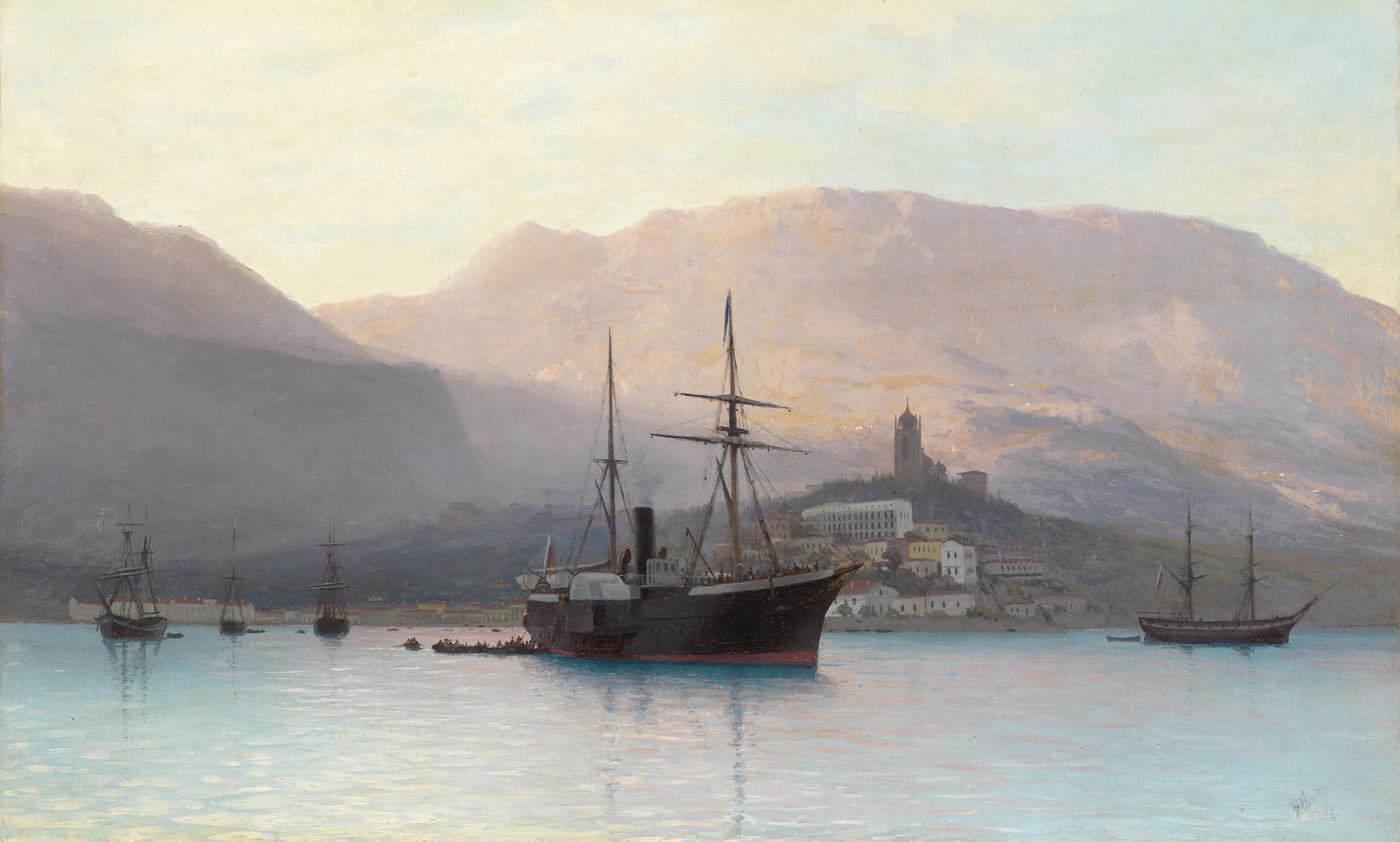 Artwork by Lev Felixovich Lagorio, View of the Cathedral of St John Chrysostom, Yalta, Made of Oil on canvas