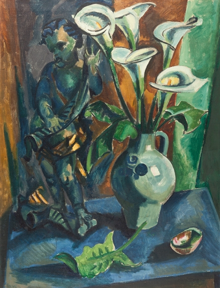 Stillleben mit Putto und Calla by Max Pechstein, 1919