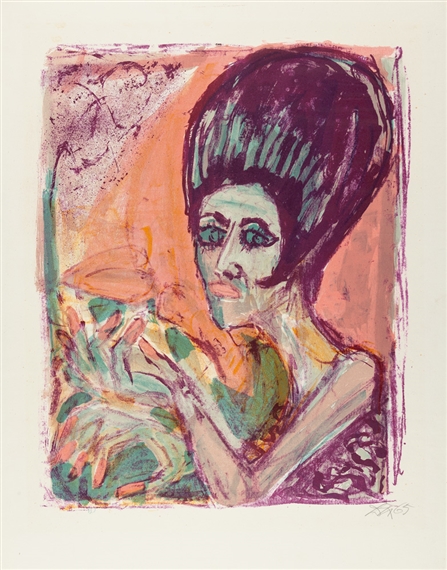 Mondäne Dame by Otto Dix, 1965