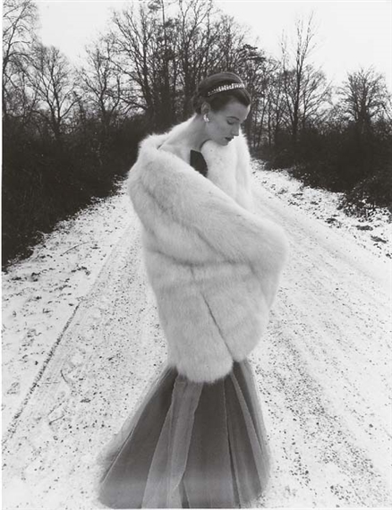 Snow and Fur; Katherine Pastrie, Hat and Chandelier by Norman Parkinson, 1950s
