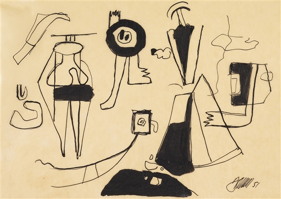 Mit Fächerformen by Willi Baumeister, 1951