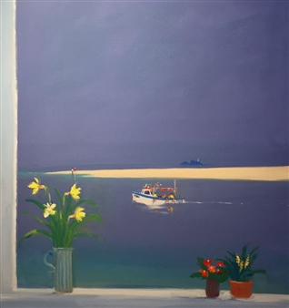 Spring Daffodils in the Studio Windows - John Miller