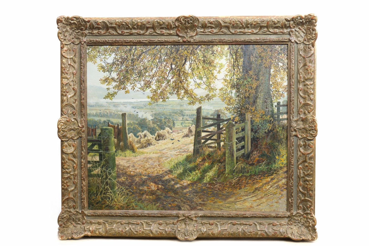 Artwork by James McIntosh Patrick‏, THE HARVEST FIELD, GOWRIE, Made of oil on canvas