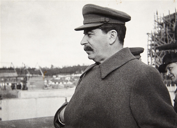 Iosif Stalin at the construction of the canal Moscow-Volga, c. 1935 by Georgi Zelma, circa 1935