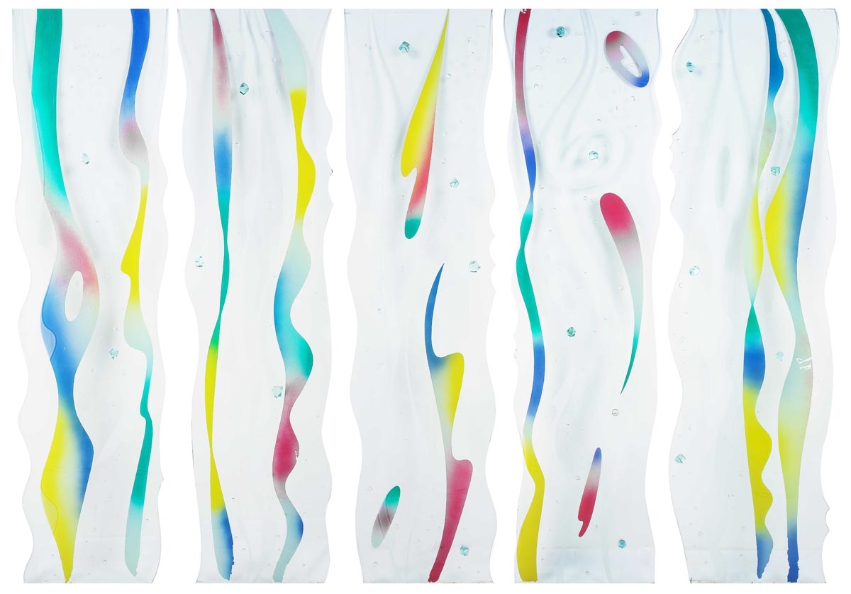 Impy Pilapil A fivepanel glass sculpture MutualArt