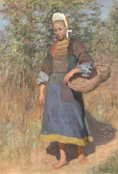 Portrait of a Young Breton Girl by Aloysius O'Kelly, 1905