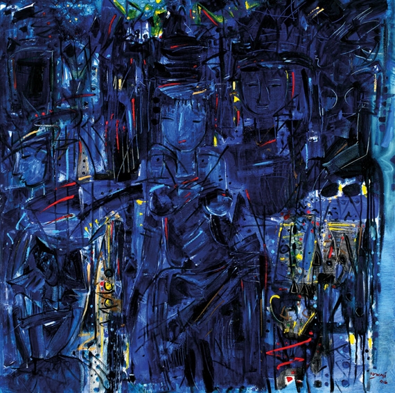 Figures in Blue by Suwaji, 2016