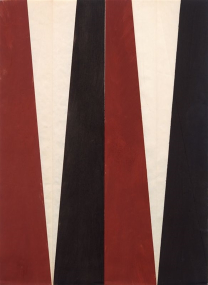 Vier vertikale Formen - Schornsteine by Hermann Glöckner, 1971