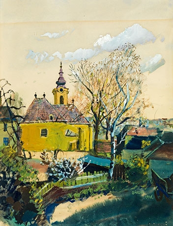 Church in Ober St. Veit by Oskar Laske, 1946