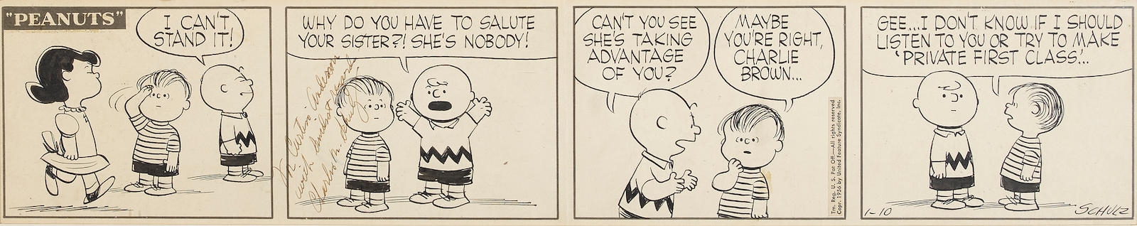 Charles Schulz | Peanuts Slug (1956) | MutualArt