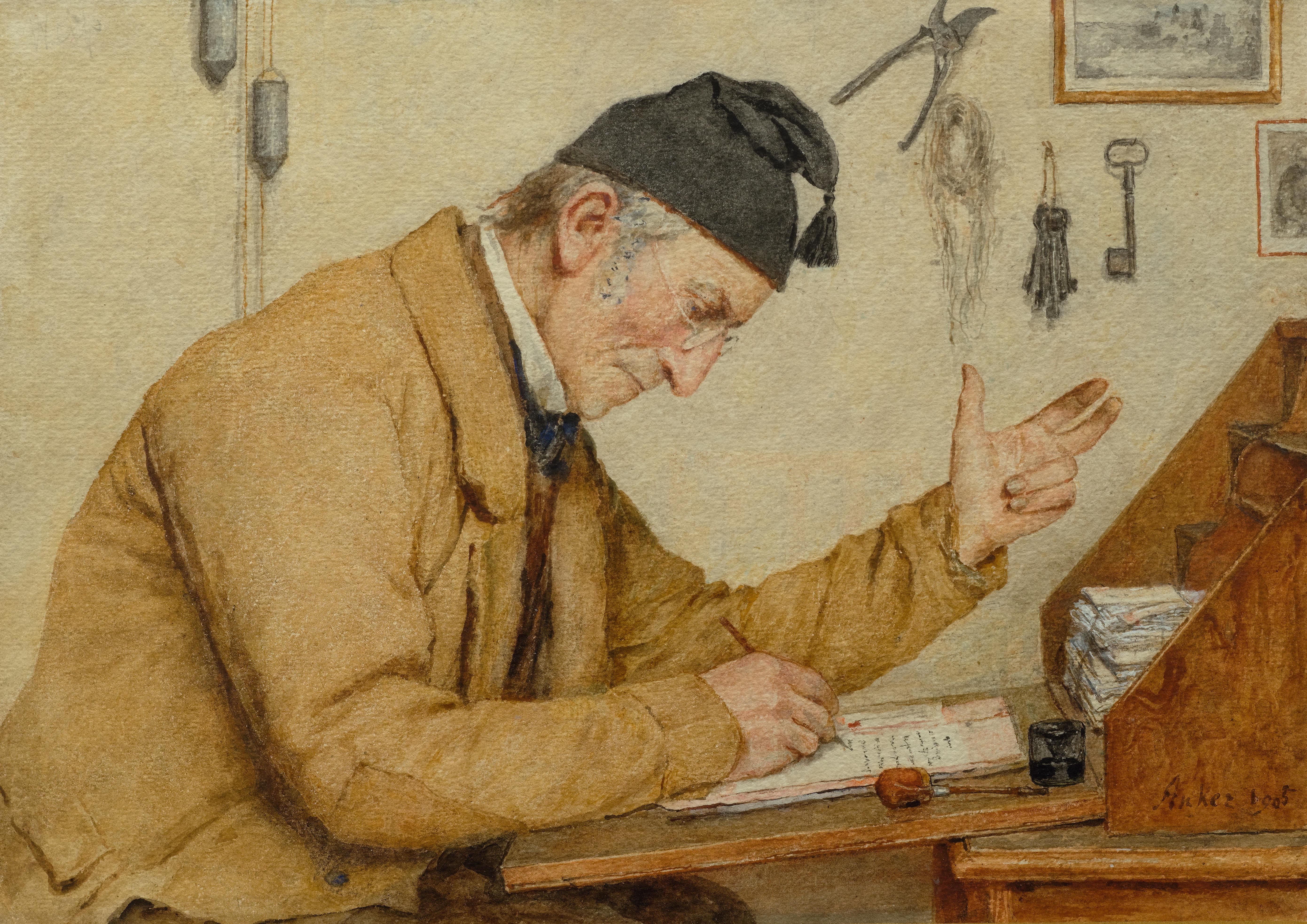 Человек пишет письмо рисунок