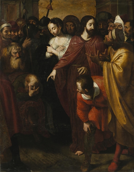 CHRIST AND THE ADULTEROUS WOMAN by Otto van Veen