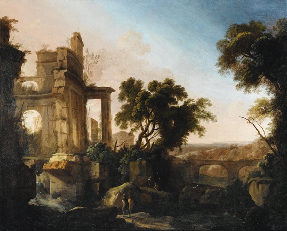 LANDSCAPE WITH RUINS by Pierre Antoine Patel, 1698