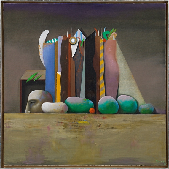 Stillleben mit Kopf und Früchten (Still life with head and fruits) by Karl Korab, 2010