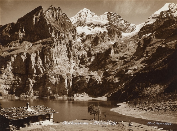 Oeschinensee - Blümlisalp by Emanuel Gyger, Circa 1940