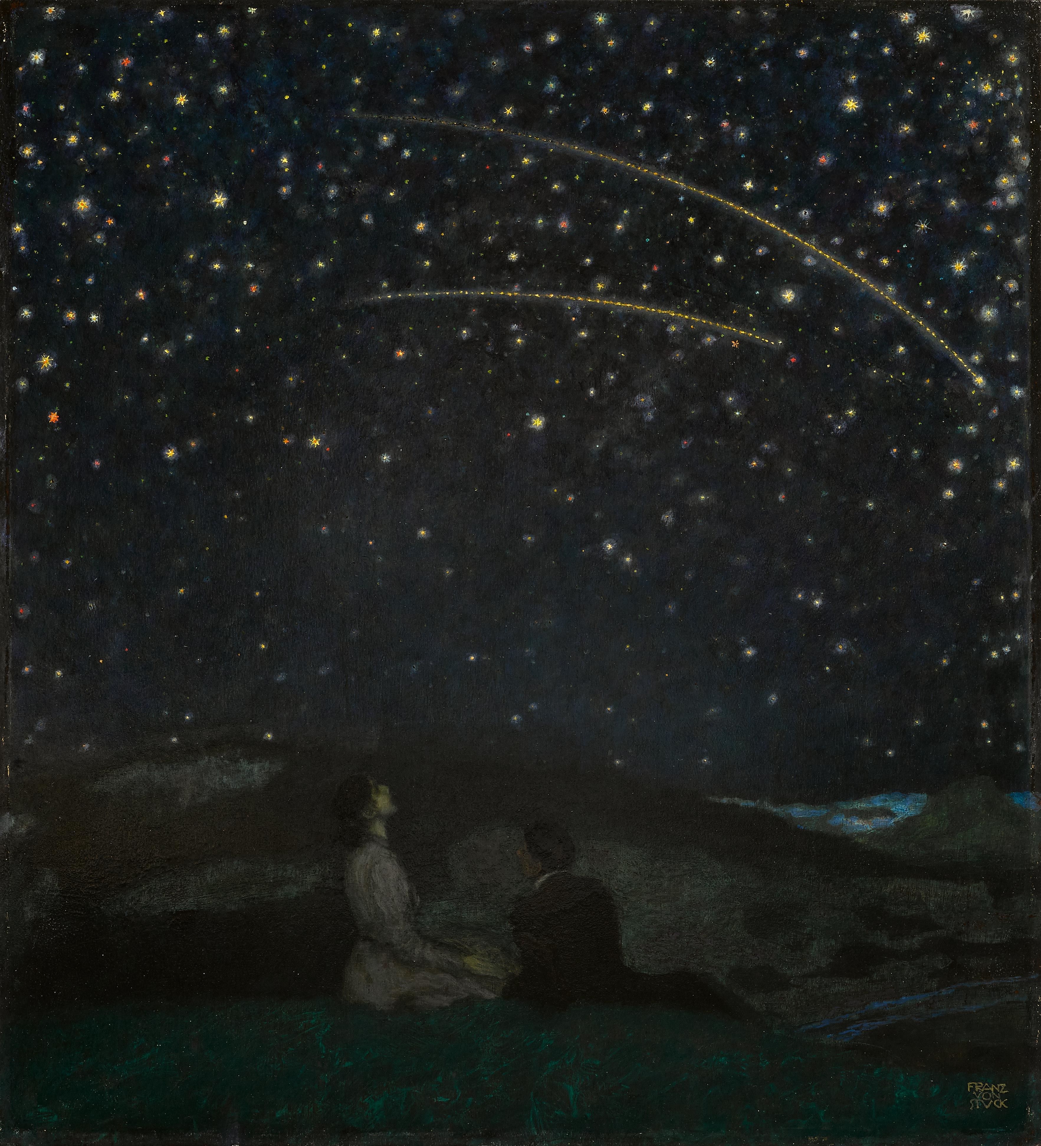 Artwork by Franz von Stuck, Sternschnuppen (Franz and Mary Stuck), Made of Oil on panel