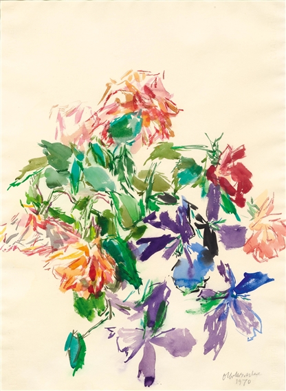 Bouquet of flowers by Oskar Kokoschka, 1970