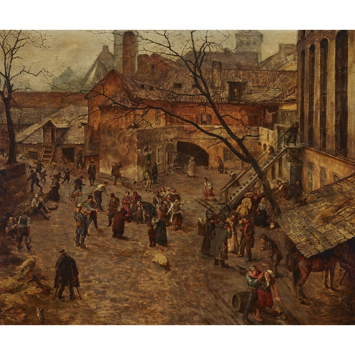 Artwork by František Antonín Jelínek, CZECH DANCING BEAR (WITH 7 SHEETS OF PREPARATORY SKETCHES), Made of Oil on panel