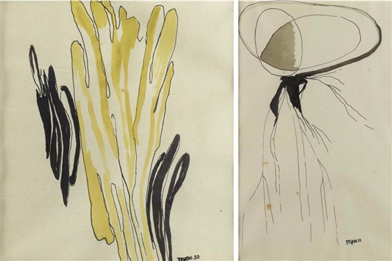 2 WORKS:  FORMES MARINES by Toyen, 1933