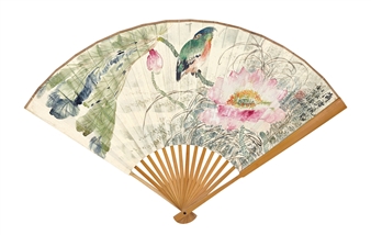 2 Works: Lotus and Kingfisher, Calligraphy - Zhang Xinjia